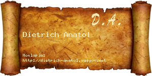 Dietrich Anatol névjegykártya